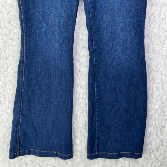 Spanx Denim Stretch Bootcut Flare Jeans Dark Wash Mid Rise Pull On Womens Large - Picture 4 of 10